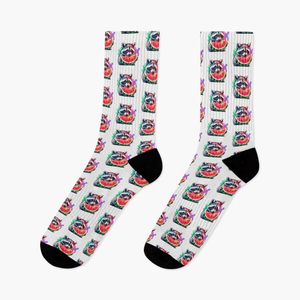 Item preview, Watercolor Raccoon Eating Watermelon designed and sold by TheAnimalZ00.