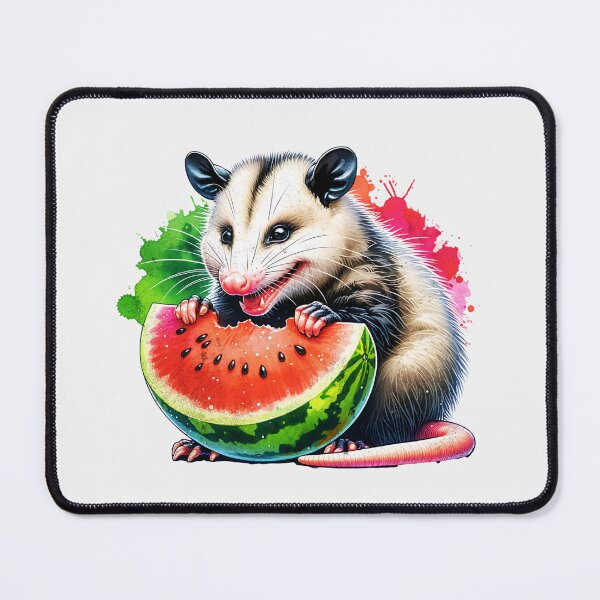 Item preview, Watercolor Opossum Eating Watermelon designed and sold by TheAnimalZ00.