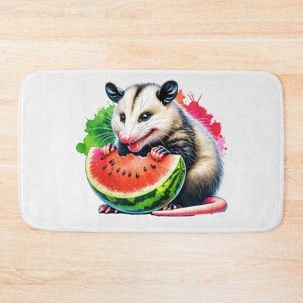 Item preview, Watercolor Opossum Eating Watermelon designed and sold by TheAnimalZ00.