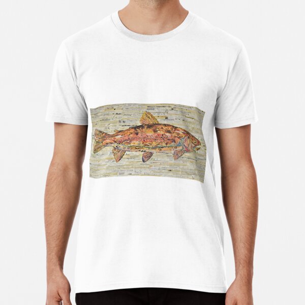 Large Rainbow Trout Collage Art by C.E. White Premium T-Shirt