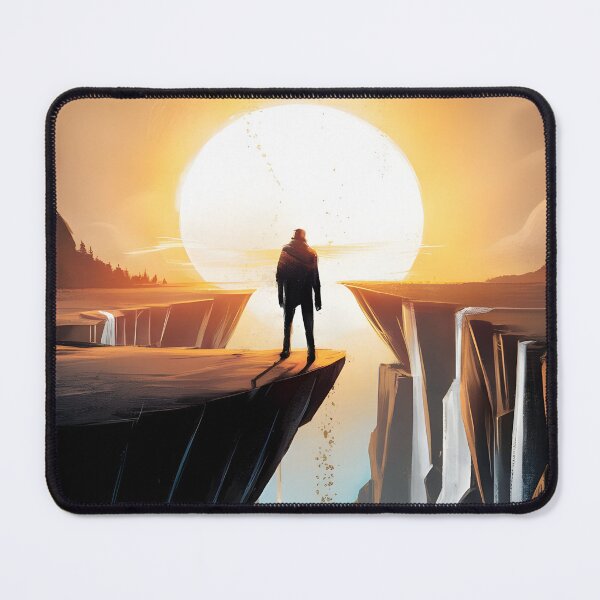 Item preview, A Desert Adventurer Approaches the Edge of a Waterfall designed and sold by Idea-Artwork.