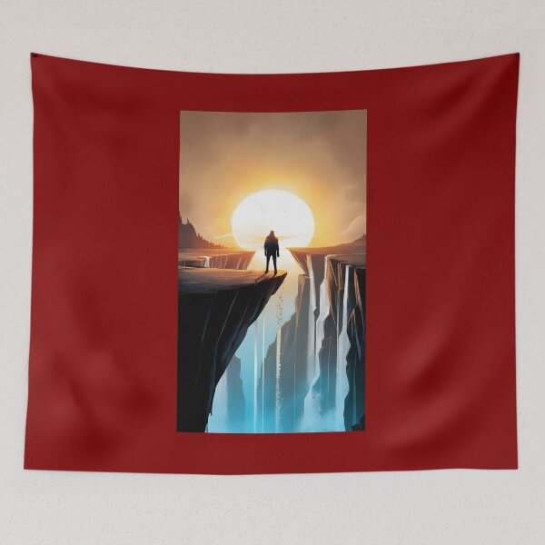 Item preview, A Desert Adventurer Approaches the Edge of a Waterfall designed and sold by Idea-Artwork.