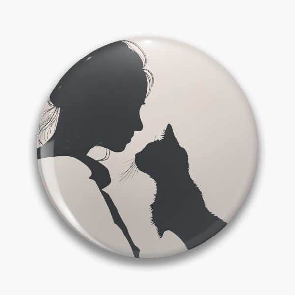 Item preview, Companions in Shadow: Silhouette of Girl with Her Cat designed and sold by krishutd.