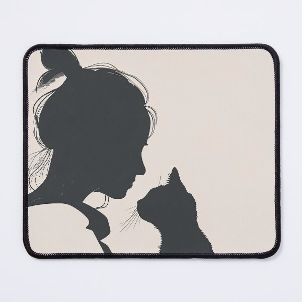 Item preview, Companions in Shadow: Silhouette of Girl with Her Cat designed and sold by krishutd.
