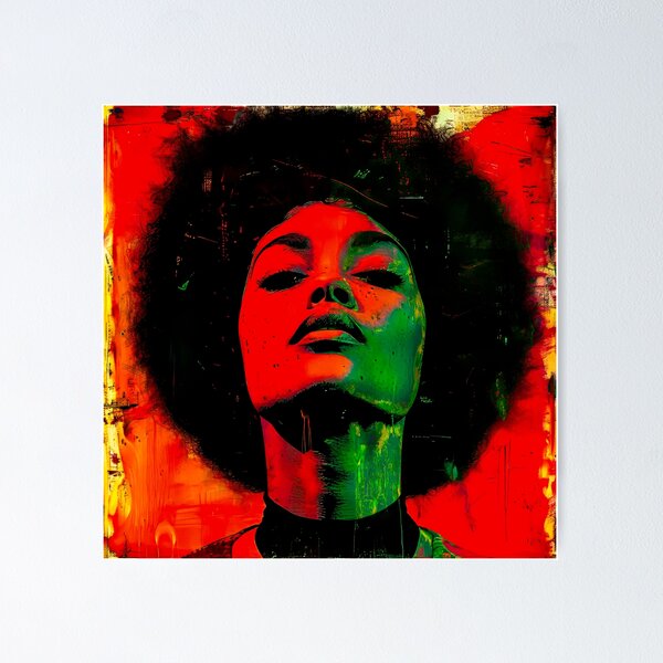 Item preview, JUNETEENTH Themed Painting, Black woman with Afro. designed and sold by TQDitty.