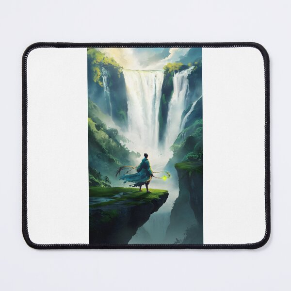 Item preview, A Magical Adventurer Approaches the Edge of a Waterfall designed and sold by Idea-Artwork.