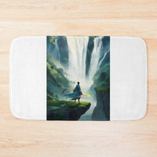 Item preview, A Magical Adventurer Approaches the Edge of a Waterfall designed and sold by Idea-Artwork.