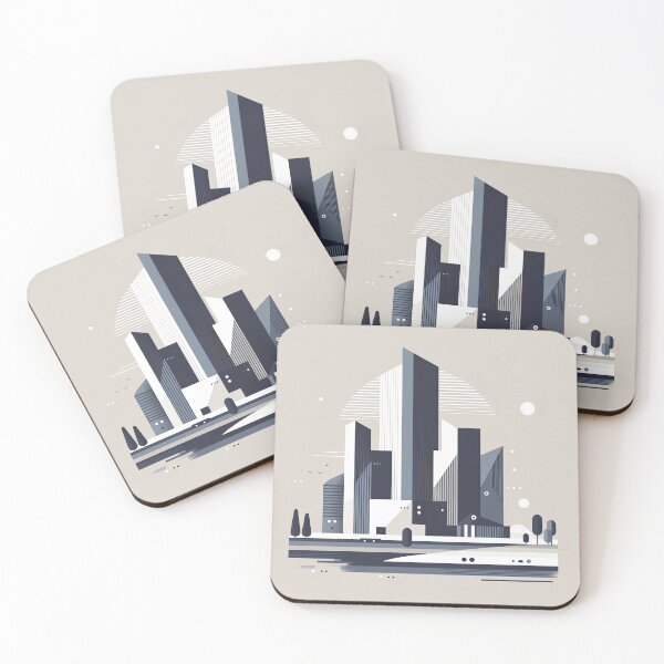 Item preview, Paisaje urbano futurista con edificios geométricos. designed and sold by SunkenCost.