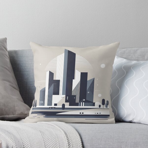 Item preview, Futuristic cityscape with geometric buildings designed and sold by SunkenCost.