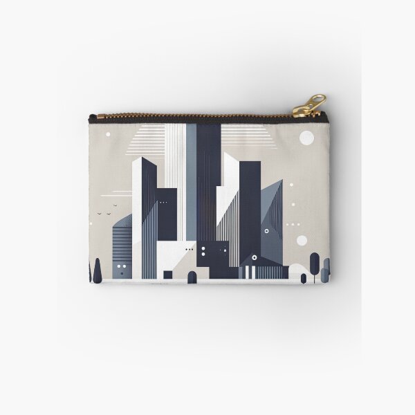 Item preview, Futuristic cityscape with geometric buildings designed and sold by SunkenCost.
