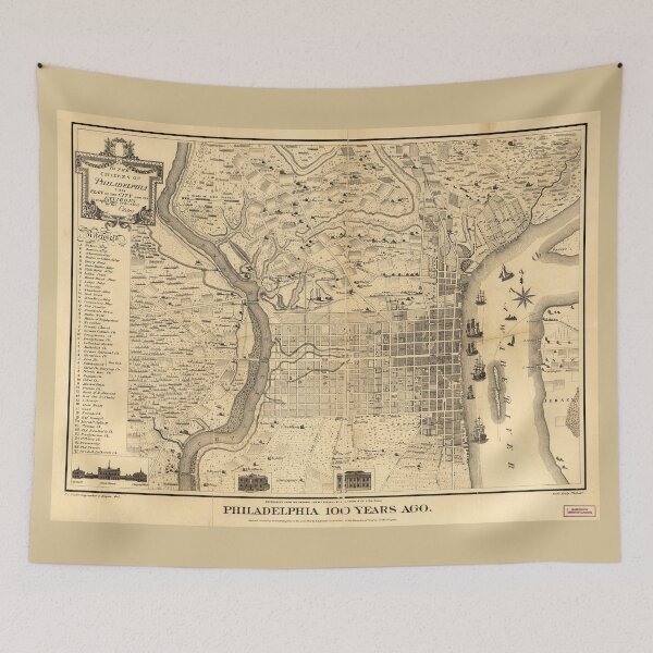 Item preview, Map of Philadelphia 100 Years Ago (published 1875) designed and sold by allhistory.