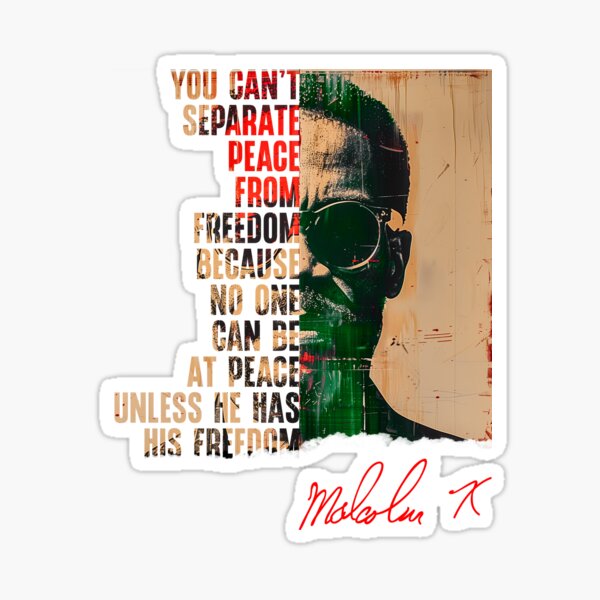 Artikel-Vorschau von Malcom X Freiheit Zitat Juneteenth, designt und verkauft von TQDitty.