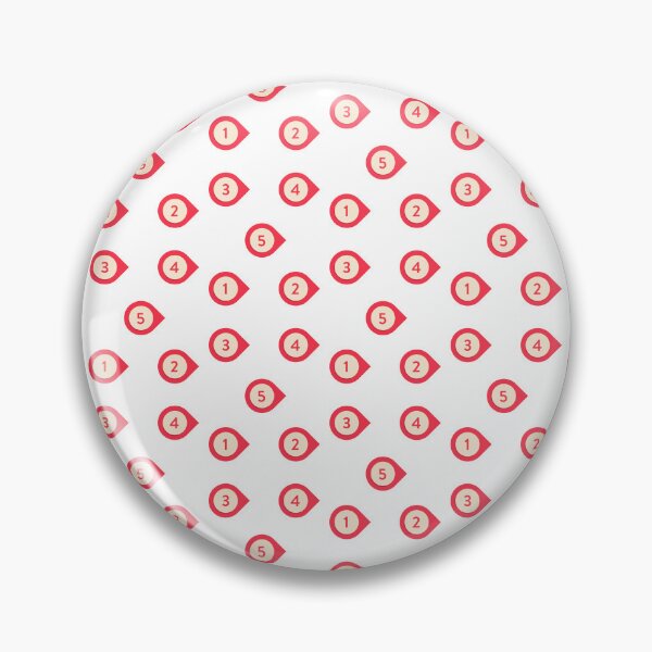 Item preview,  sticker pack, red Numbers, location point, 1-2-3-4-5 designed and sold by Numbers-Art.