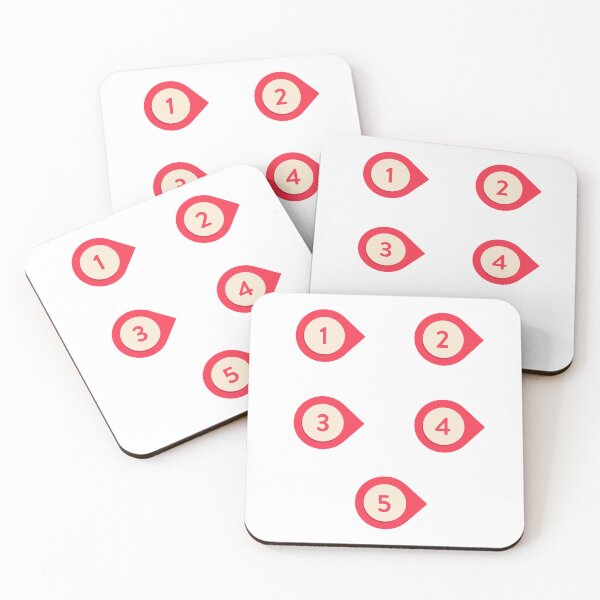 Item preview,  sticker pack, red Numbers, location point, 1-2-3-4-5 designed and sold by Numbers-Art.