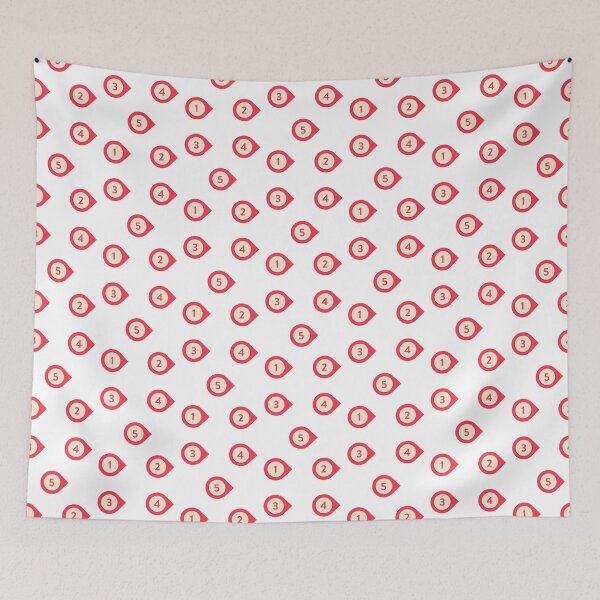 Item preview,  sticker pack, red Numbers, location point, 1-2-3-4-5 designed and sold by Numbers-Art.