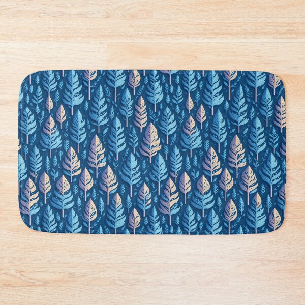 Item preview, Elegant Blue Winter Trees and Leaves Pattern, Colorful Purple Leaf Winter Woodland designed and sold by StickerinoShop.