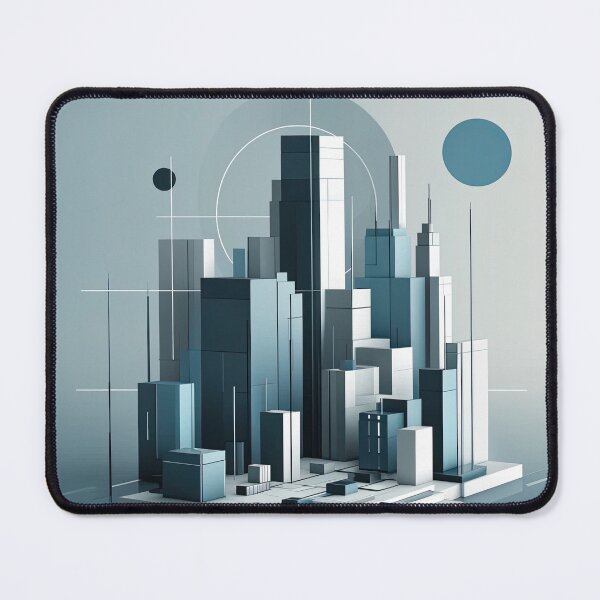 Item preview, Futuristic minimalist cityscape with cyberpunk elements designed and sold by SunkenCost.