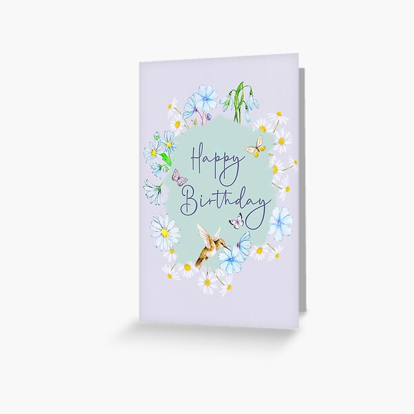 Item preview, Happy Birthday- Lavender Daisy designed and sold by Sweet Note Paper Co..