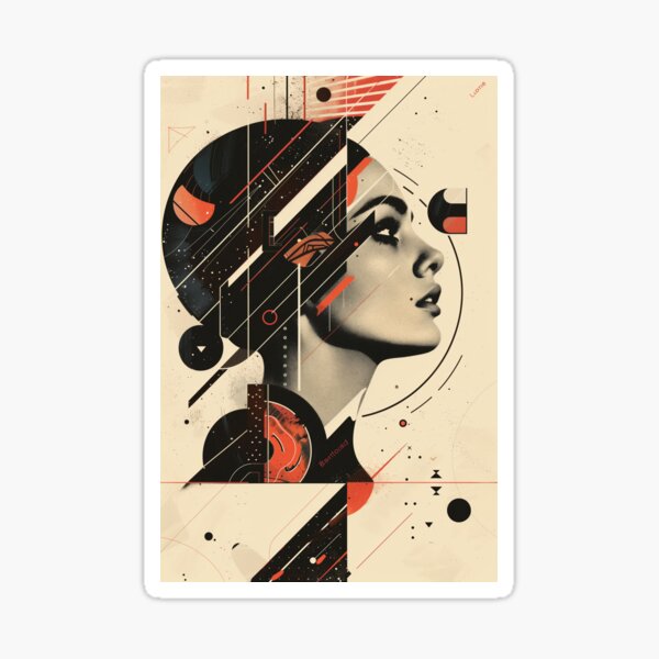 Item preview, Geometric Grace: Abstract Feminist Portrait designed and sold by Mulakart.