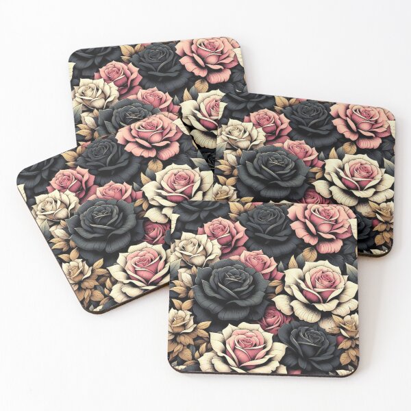 Aperçu de l'œuvre Roses roses et noires créée et vendue par DesignsByPrnces.