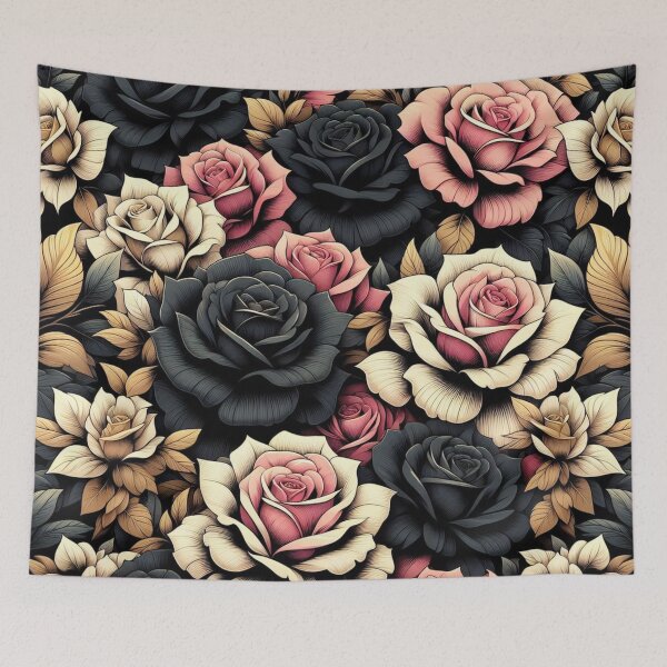 Aperçu de l'œuvre Roses roses et noires créée et vendue par DesignsByPrnces.