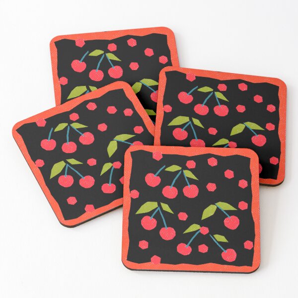 Item preview, Cherry Border Risograph Print designed and sold by KokoroCreations.