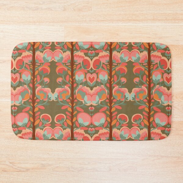 Item preview, Flower and tomatos and vines on olive green designed and sold by Artlizzard.