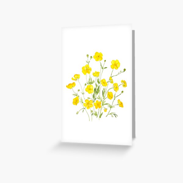 Item preview, yellow buttercup bouquet 2 hand painted  designed and sold by ColorandColor.