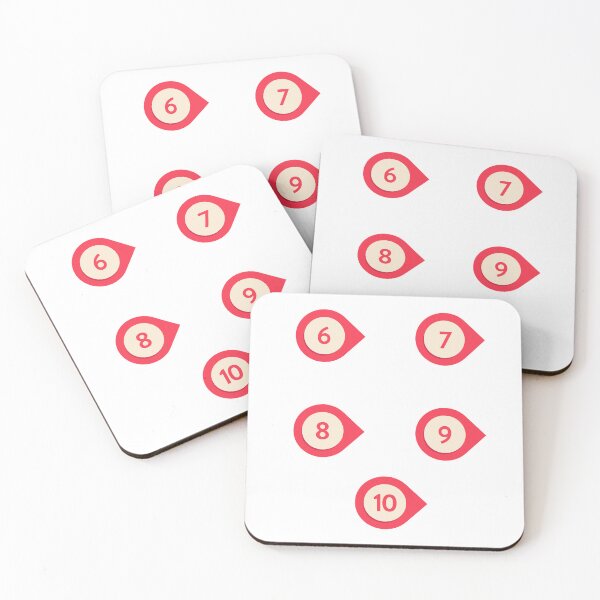 Item preview, sticker pack, red Numbers, location point, 6-7-8-9-10 designed and sold by Numbers-Art.