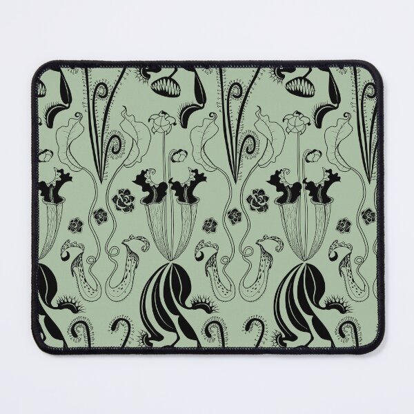 Item preview, Carnivorous garden - black on sage green designed and sold by kobyakov.