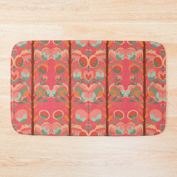 Item preview, Flower and tomatos and vines on watermelon pink designed and sold by Artlizzard.