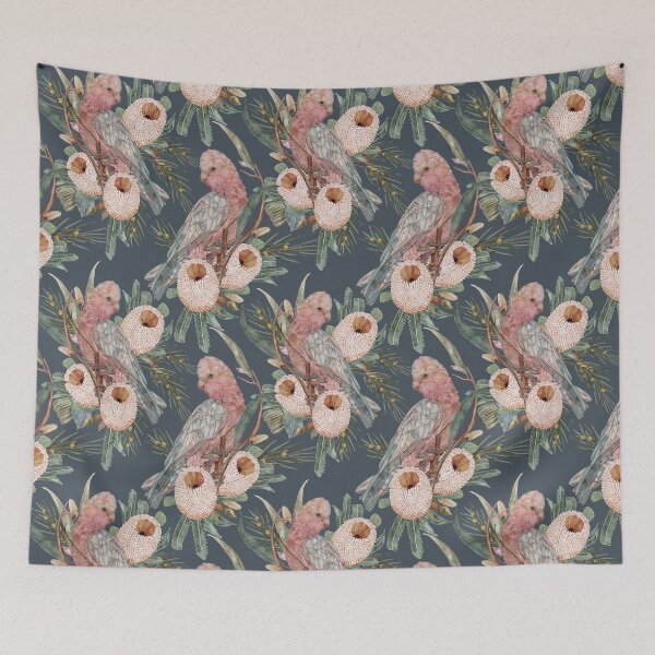 Item preview, Vintage Galah Bush Garden  designed and sold by Sketchbook Designs.