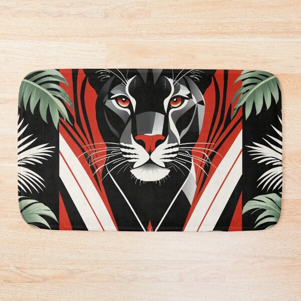 Item preview, Bold Geometric Black Panther in Jungle Setting designed and sold by PragmaticP.