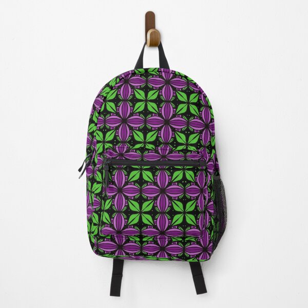 Item preview, Geometric Floral Pattern in Vibrant Green and Purple designed and sold by RCsDigitalArt.