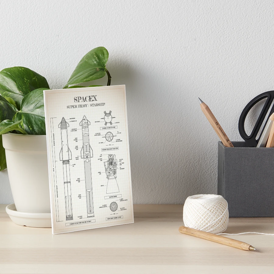 SpaceX: Super Heavy / Starship (Vertical Ivory Brown)