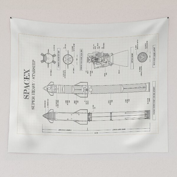 Item preview, SpaceX: Super Heavy / Starship (Vertical Ivory Brown) designed and sold by BGALAXY.