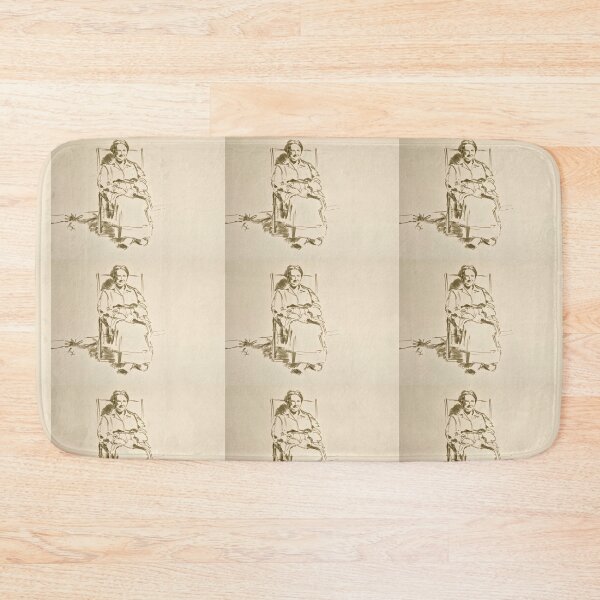 Item preview, Vintage style drawing of old lady sitting in bright sunshine designed and sold by MikeJory.