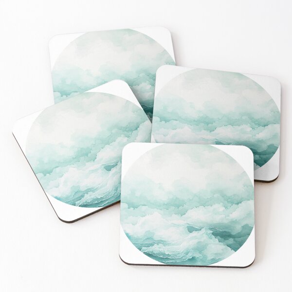 Item preview, Abstract Teal Cloud Art Print designed and sold by amortka.