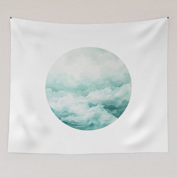 Item preview, Abstract Teal Cloud Art Print designed and sold by amortka.