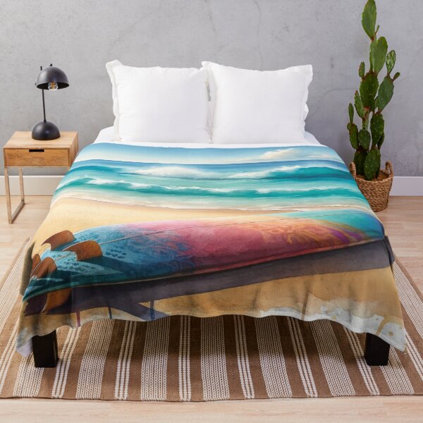 Item preview, Colorful surfboard on sunny beach designed and sold by cj-digital.