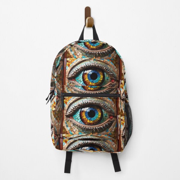 Item preview, Eye in mosaic and stained glass design effect vivid colours blues greens yellows designed and sold by FocusedArt.