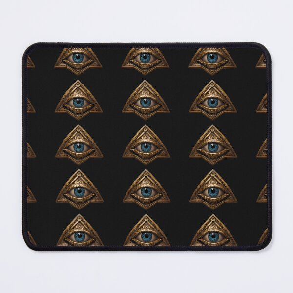 Item preview, Eye triangle pattern design blue pupil with gold . seeing eye greek history gods free masons designed and sold by FocusedArt.