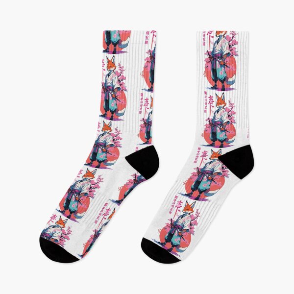 Item preview, Kitsune Samurai Fox Aesthetic Vaporwave Style designed and sold by LuminOrb.