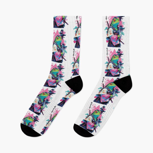 Item preview, Samurai Frog Aesthetic Vaporwave Style Japan designed and sold by LuminOrb.
