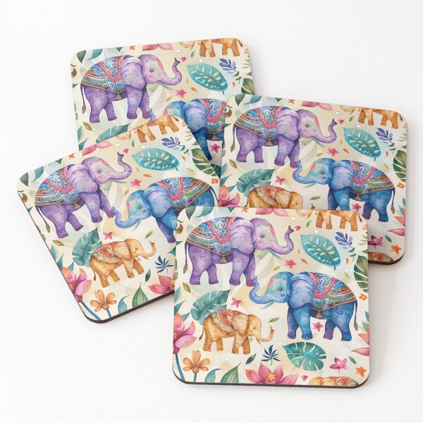 Item preview, Thai Elephants, Thai Style, Watercolor Elephants, Animal Collection, Colorful Collection, Wildlife designed and sold by Getter& Better.