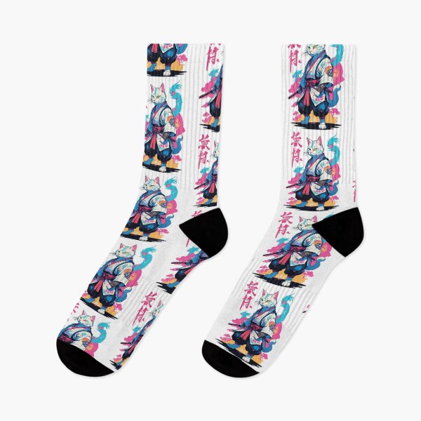 Item preview, Samurai Cat Vaporwave Aesthetic Japan Art designed and sold by LuminOrb.