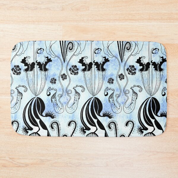 Item preview, Carnivorous garden - black on light blue texture designed and sold by kobyakov.