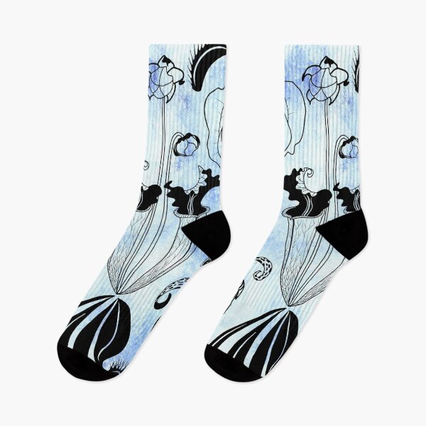 Item preview, Carnivorous garden - black on light blue texture designed and sold by kobyakov.