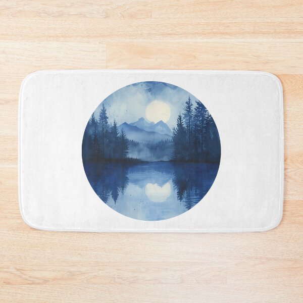 Item preview, Moonlit Forest Lake Canvas Art designed and sold by amortka.