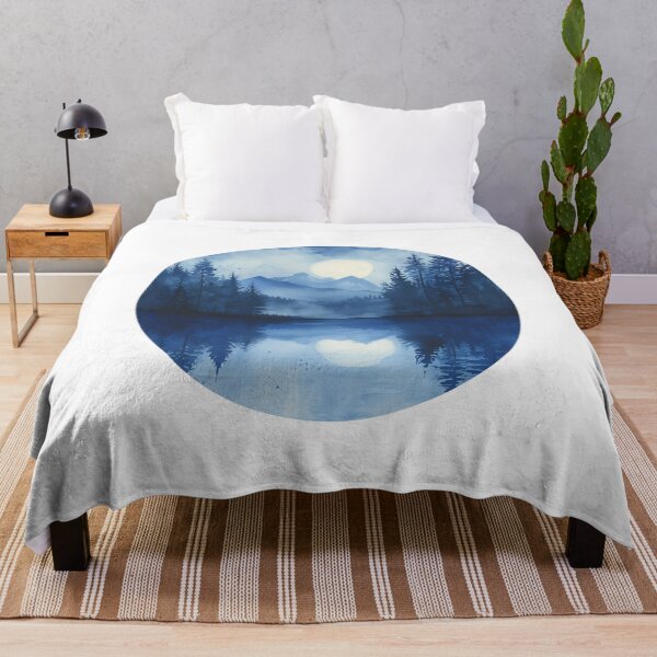 Aperçu de l'œuvre Art sur toile lac forêt au clair de lune créée et vendue par amortka.